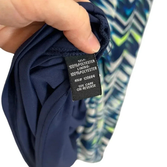 Torrid Blue Neon Chevron Chiffon Maxi Dress 20 - Picture 4 of 6